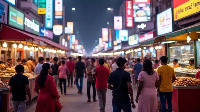 Food market in Delhi