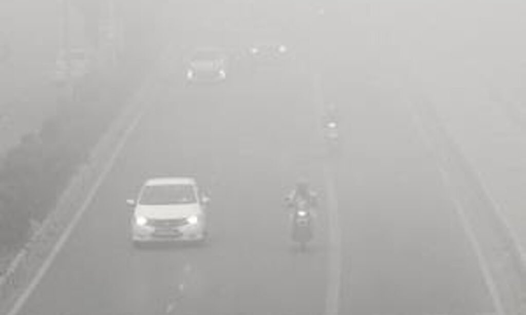 Low visibility on Delhi roads during dense fog